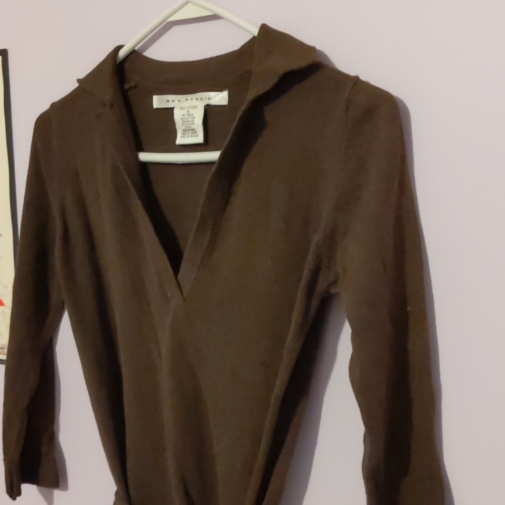 VTG Max Studio brown sweater dress - Picture 3 of 3